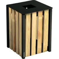 Rossignol Abfallbehälter EDEN ohne Ascher 50 Liter Holz, mangangrau