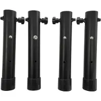Oviala 4er-Set Klapptischsitzerhöhungen aus HDPE Schwarz -