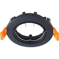 PRIOS Deckeneinbauleuchte Fibur, schwarz, Zink, Ø 8,2 cm