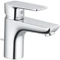Kludi PURE&STYLE Waschtisch-Einhandmischer, Auslaufhöhe 75mm, mit Metall Ablaufgarnitur, 403820575, Farbe: Chrom
