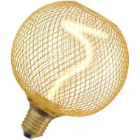 Osram DECOR LED Globe mit Spiralfilament, 3.5W, gemütliches 818 warmweiß, 170lm/1800K, klares goldfarbenes bleifreies Glas, E27 Schraubgewinde, dimmbar, 125 mm Durchmesser.