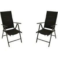 Degamo Gartensessel ALMERIA Alu anthrazit + Kunstgewebe schwarz 2 St. klappbar