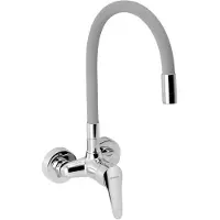 Ferro Novaservis Titania Iris New - Spültischarmatur mit flexiblem Arm, Abstand 100 mm, silbergrau/Chrom 94484,0S