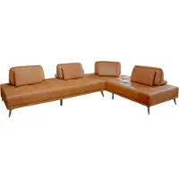 KAWOLA Sofa WIOLO Ecksofa Leder cognac