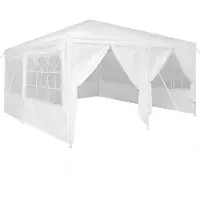 Syfax Party-Zelt Weiß 400 x 400 x 266 cm Polyethylen