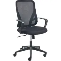 Beliani Bürostuhl Schwarz aus Mesh Stoff Höhenverstellbar Drehbar Wipp Funktion Modernes Design Schreibtischstuhl Drehstuhl für Home Office Büro