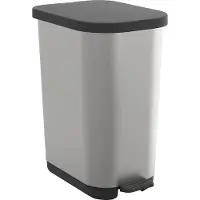 Rotho Abfalleimer 35 L RIBO - Treteimer Geruchsdicht - Abfallbehälter 40,0 x 28,5 x 51,3 cm - Mülleimer mit Softclose - Tretabfalleimer