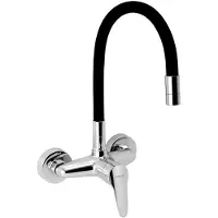 Novaservis Schwarze/chrom Küchenarmatur mit flexibler Arm