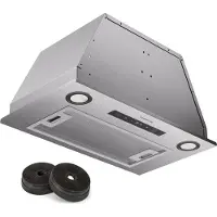 Klarstein Dunstabzugshaube, Abluft/Umluft-Dunstabzugshaube mit Filter, LED-Beleuchtung, Timer & Touch-Bedienfeld, Leise Einbau-Abzugshaube mit 439 m³/h Luftstrom, Effizienter Edelstahl-Dunstabzug