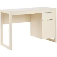 Beliani Schreibtisch Hellbeige Faserplatte Rechteckig 112 x 50 cm mit Schublade Schrank Modernes Skandi Design für Büro Homeoffice Kinderzimmer