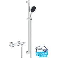 GROHE Precision Trend - Duschset mit Thermostat, 3 Strahlarten, Chrom