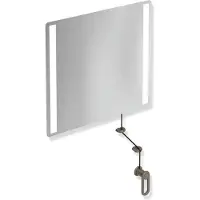 Hewi LED-Kippspiegel basic der Serie 801, mit integrierter LED-Beleuchtung, in Farbe 84 (Umbra)