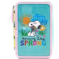 Snoopy Federmäppchen Mit 3 Etagen Mit Schulbedarf Rosa Rosa One Size