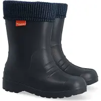 Demar Gummistiefel DINO GRAPHITE Regenstiefel Kinderstiefel mit Innenschuh leichte Thermostiefel, 24/25