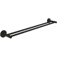 GROHE Start QuickFix Doppel-Badetuchhalter, Länge 654mm (600mm), mattschwarz