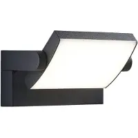 LINDBY Sherin Außenwandleuchte, dunkelgrau, schwenkbar - , Sherin, Schwarz, für Balkon, Aluminium, Modern