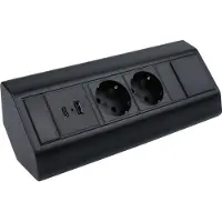 Design Light DesignLight CORNERBOX schwarz, 2x SCHUKO Steckdose, 1x USB A, 1x USB C / Ecksteckdose / Mehrfachsteckdose