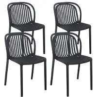 Oviala Set mit 4 schwarzen Terrassenstühlen aus Kunststoff - Copenhague