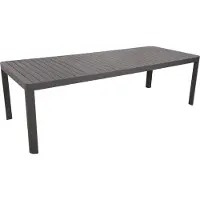 DELUKE Gartentisch ELLEN - Aluminium, Anthrazit , 255x100x75cm | Ausziehtisch Esstisch Wetterfest Outdoor Tisch