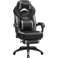 Songmics Gaming-Stuhl, Bürostuhl, höhenverstellbar, Grau