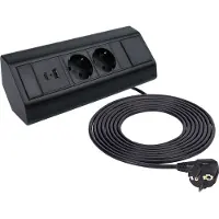 Design Light CORNER BOX Ecksteckdose Möbelsteckdose USB A+C 2x Schuko