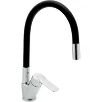 Novaservis Spültischarmatur Metalia 54 SCHWARZER FLEXIBELARM, CHROM 54014F,0C