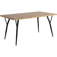 Möbilia Esstisch 150 x 90 cm | Platte MDF mit Eiche-Nachbildung | Gestell Metall | B 150 x T 90 x H 77 cm | natur-schwarz | 18020006 | Serie TISCH