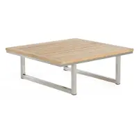 SonnenPartner Lounge-Tisch Lotus Edelstahl mit Teakholz Loungetisch Beistelltisch