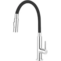 Ferro Novaservis - Küchenarmatur mit ausziehbarer Brause, 2 Düsen, shwarz/chrom 70730,0C