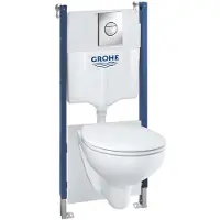 GROHE Wand-WC Komplettset Solido Compact chrom / alpinweiß, 5in1 Set