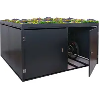 Mendler 4er-Fahrradgarage mit Pflanzkasten MCW-L56b, Fahrradbox, abschließbar verzinkter Stahl 126x220x210cm anthrazit