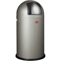 Wesco Pushboy Mülleimer in der Farbe neusilber, pulverbeschichtetes Stahlblech,