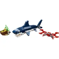 LEGO Creator Bewohner der Tiefsee, Spielzeug mit Meerestieren Figuren: Hai, Krabbe, Tintenfisch und Seeteufel, Set für Kinder ab 7 Jahre 31088