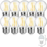 Aigostar 10x 4 Watt E27 Mini LED Filament Leuchtmittel Birne 430 Lumen Klar Glas 4000K Neutralweiß