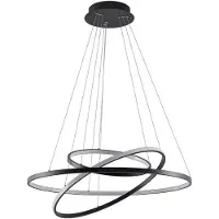 LUCANDE Ezana Pendelleuchte Matt Black/White - , Ezana, dimmbar, Schwarz, für Wohnzimmer, Metall, Modern