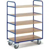 ROLLCART Etagenwagen mit 5 Böden, 800 x 500 mm