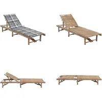 vidaXL Garten Sonnenliege mit Auflage Bambus - Sonnenliege - Sonnenliegen - Sonnenliege Mit Auflage - Sonnenliegen Mit Auflagen