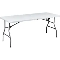 Beliani Gartentisch weiß Kunststoff 180 x 74 cm 6-Sitzer rechteckig klappbar minimalistisch