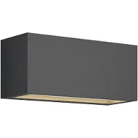 LUCANDE Außenwandlampe Bente, anthrazit, Breite 25cm, IP54 - , BENTE, dimmbar, Schwarz, für Balkon, Metall, Modern