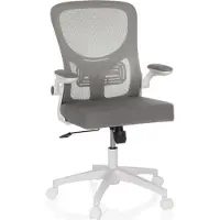 Hjh OFFICE Home Office Bürostuhl BELIO W Schreibtischstuhl mit abklappbaren Armlehnen Stoff / Netzstoff Drehstuhl