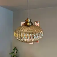 Bamyum Glas Einzelne Honig Farbe Kronleuchter Getrommelt Sanduhr Kopf Pendelleuchte