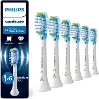 Philips Premium Plaque Defence HX9046/87 Bürstenköpfe (6er-Pack), 6 Stück(e), Weiß, 3 Monat( e), Medium, 62000 Bewegungen pro Minute,
