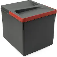 Emuca RecyclingRecyclingbehälterRecycle für Küchenschublade, Höhe 216mm, 1x12Liter, Kunststoff anthrazitgrau
