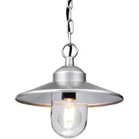 Elstead Lighting Metall-Hängeleuchte für draußen im industriellen Stil Klampenborg8 - Silver