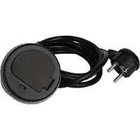 Design Light DesignLight Einbausteckdose SINGLE BOX mit USB C SCHWARZ / Tischsteckdose