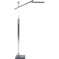 Beliani LED-Stehlampe Silber Metall und Kunststoff 144 cm Dimmbar CCT Verstellbarer Arm und Schrim Modern Bogenlampe Beleuchtung Heim Büro