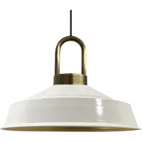Bamyum Pendelleuchte Asletl-Lock Hängelampe aus Metall Ø40 cm Weiß Lampe