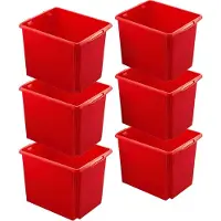 BRB-Lagertechnik BRB 6X Aufbewahrungsbox, stapelbar, nestbar, 45 Liter, LxBxH 455 x 360 x 360 mm, Polypropylen (PP), rot