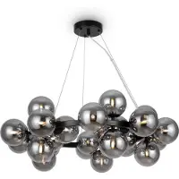 Maytoni Zeitgenössischer Kronleuchter Dallas Metall Schwarz 25 Lichter Verspiegeltes Glas Diffusoren