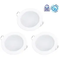 Aigostar 3er Set 4.8W LED Einbauspot Einbaustrahler Einbauleuchte 530 Lumen IP65 wasserdicht weißer Rahmen - tralweiß